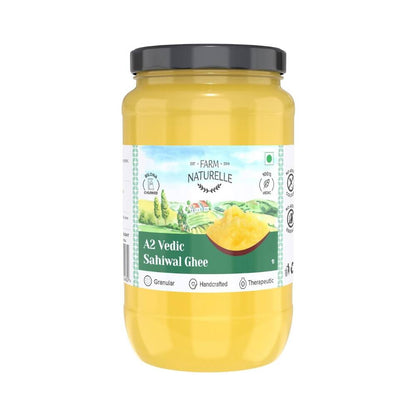 Farm Naturelle A2 Vedic Sahiwal Ghee - Desi Cow Ghee | Natural, Healthy, and Pure | Cultured Cow Ghee