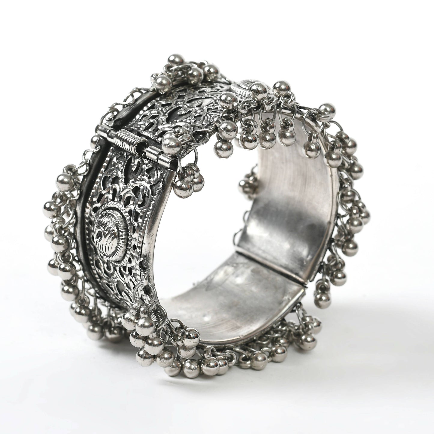 Mominos Fashion Joharkamal Oxidised Silver-Plated Ghungroo Handcraft Bracelet - Design 022