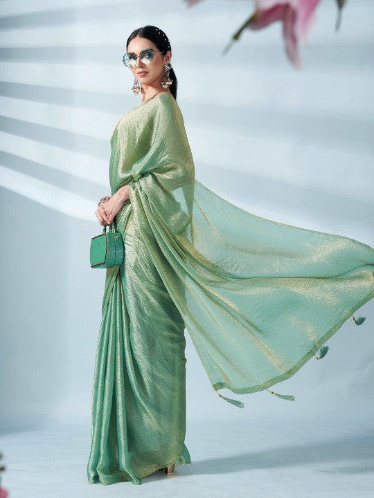 Tikhi Imli Two Tone Poly Chiffon Saree