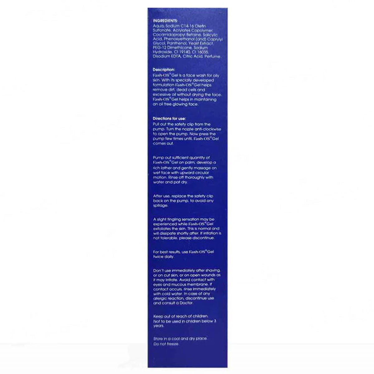 Torrent Pharma Fash OS Purifying Gel Face Wash/Prevents Pimples - 100 ml