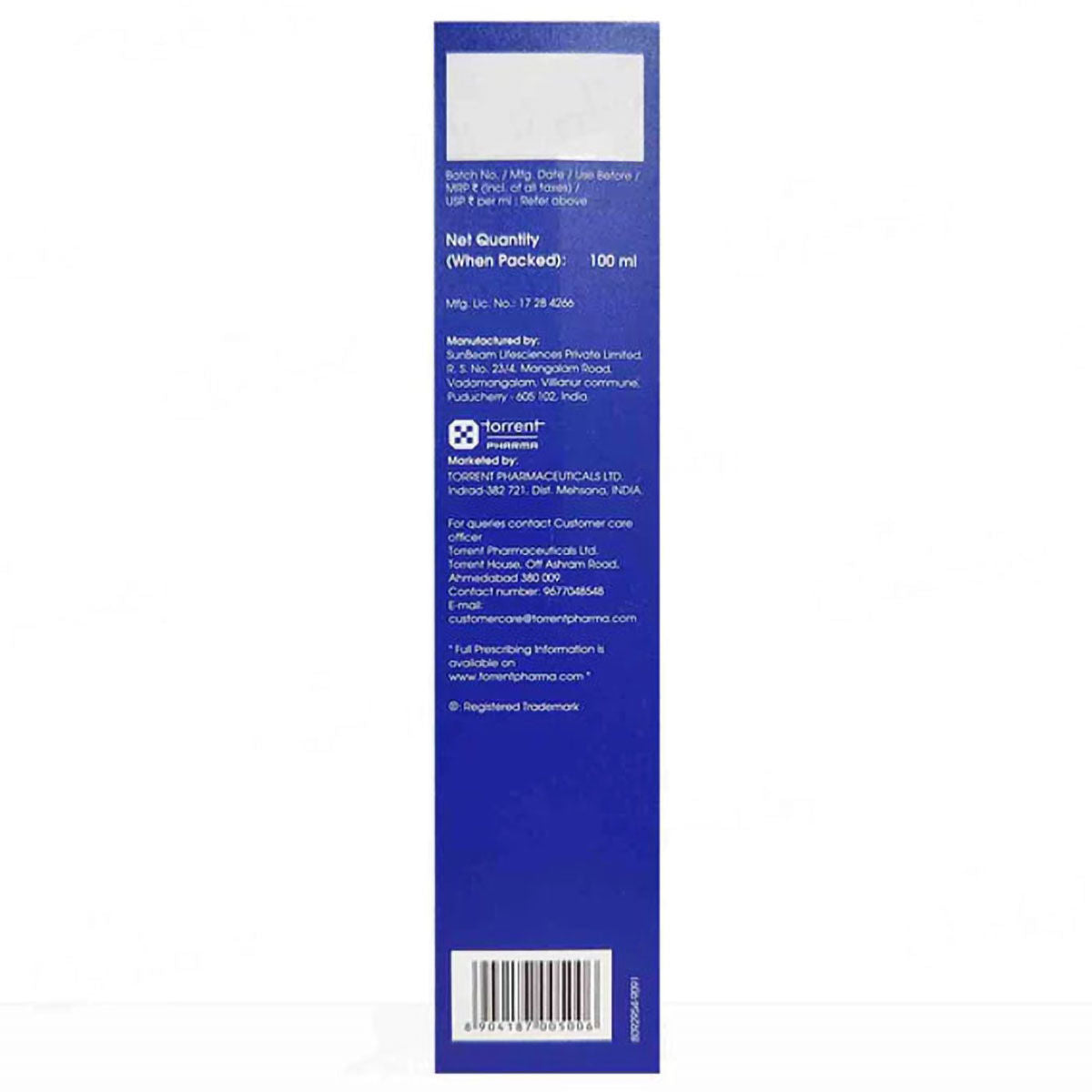 Torrent Pharma Fash OS Purifying Gel Face Wash/Prevents Pimples - 100 ml