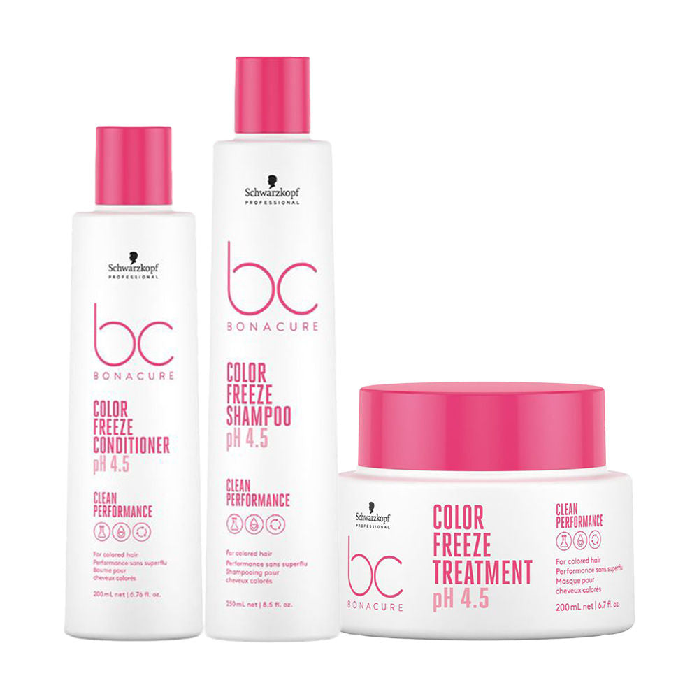 Schwarzkopf Professional Bc pH 4.5 Color Freeze Shampoo with Conditioner & Mask Combo