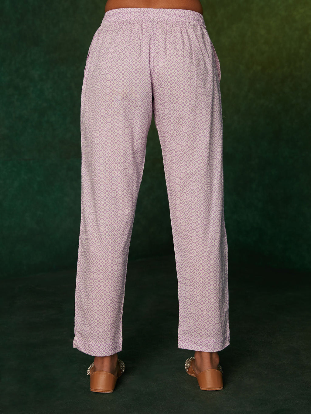 Likha Pink Kantha Mirror Work Straight Co-ord Set LIKSKD183 (Set of 2) - S
