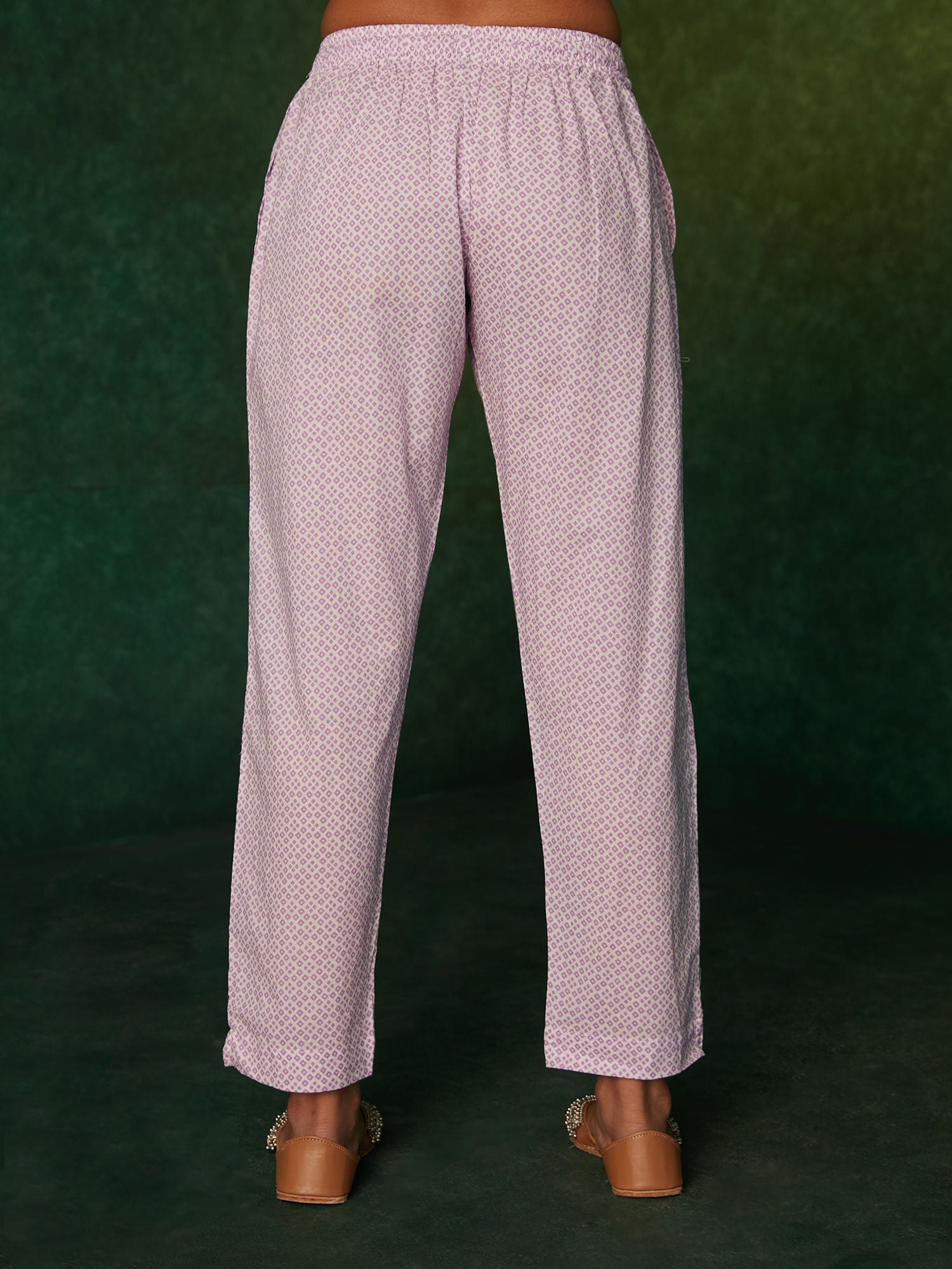 Likha Pink Kantha Mirror Work Straight Co-ord Set LIKSKD183 (Set of 2) - S
