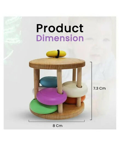 Matoyi Colorful Wooden Rattles For Babies - Set of 3