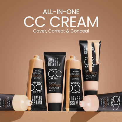 Swiss Beauty All-In-One CC Cream Cover Correct & Conceal - 02 Soft Ivory