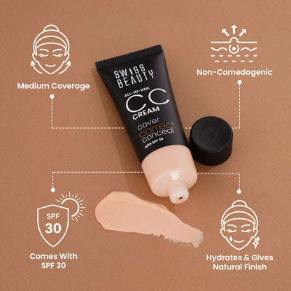 Swiss Beauty All-In-One CC Cream Cover Correct & Conceal - 03 Fair Natural