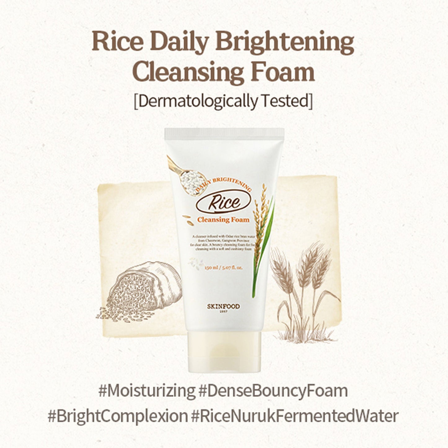 Skinfood Rice Daily Brightening Cleansing Foam