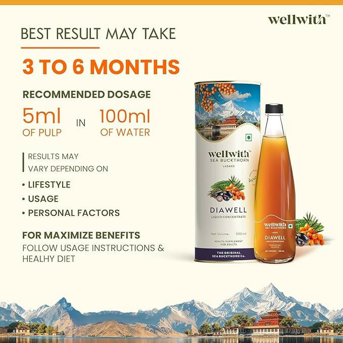 Wellwith DiaboWin (Diawell) Karela & Jamun Juice with Seabuckthorn