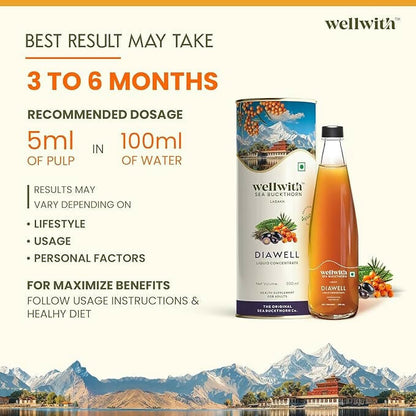 Wellwith DiaboWin (Diawell) Karela & Jamun Juice with Seabuckthorn