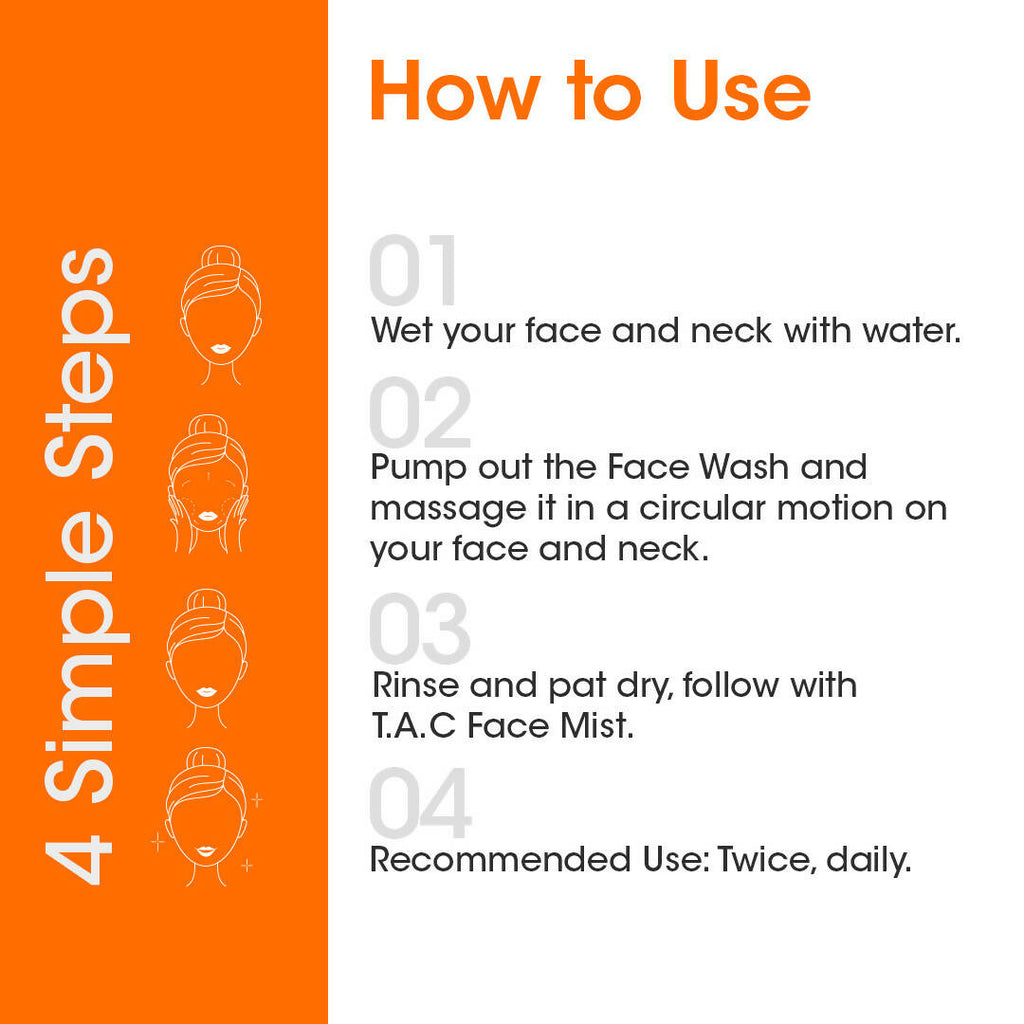 T.A.C - The Ayurveda Co. Vitamin C Foaming Face Wash for Face Brightening, Clean & Glowing Skin for Women & Men