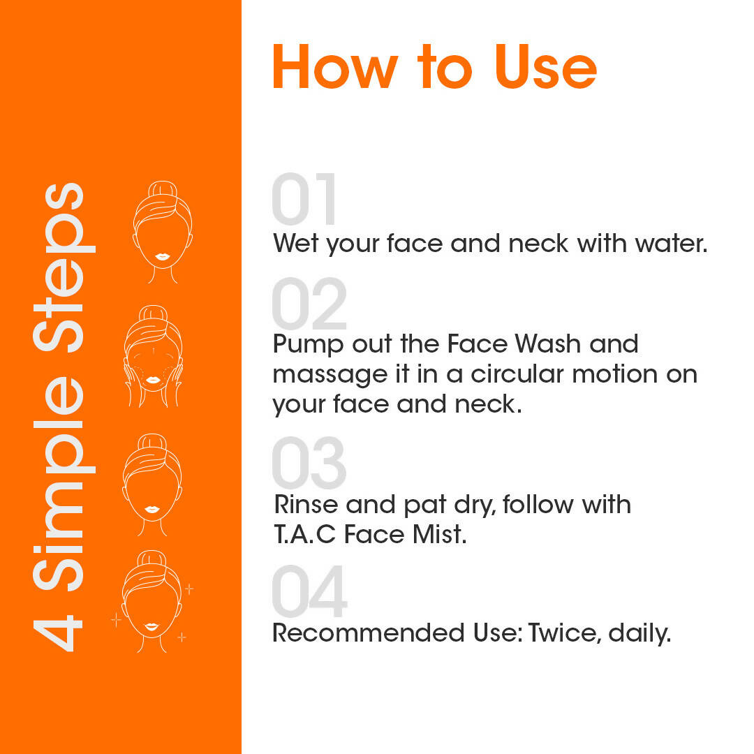 T.A.C - The Ayurveda Co. Vitamin C Foaming Face Wash for Face Brightening, Clean & Glowing Skin for Women & Men