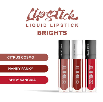 Love Earth Liquid Mousse Matte Lipstick - Brights