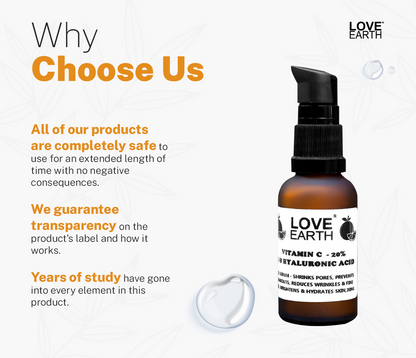 Love Earth Vitamin C 20%, E & Hydraulic Acid – Face Serum