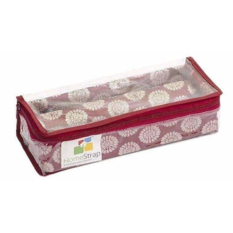 Home Strap Single Rod Brocade Bangle Box - Maroon