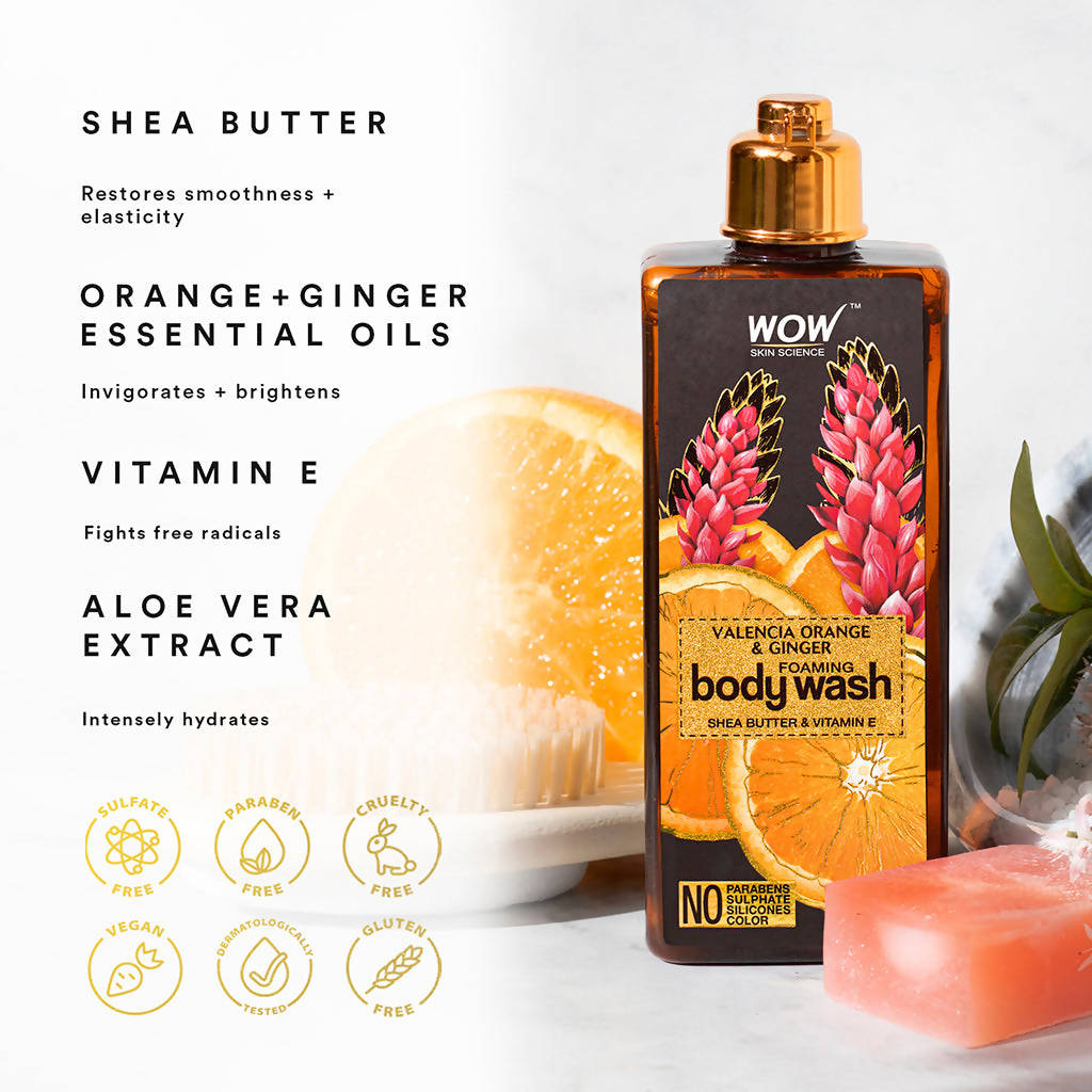 Wow Skin Science Valencia Orange & Ginger Foaming Body Wash - 250 ml