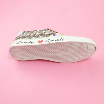 Tiny Bugs Girls Multi Printed Slip Ons Sneakers - White
