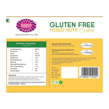 Karachi Bakery Gluten Free Biscuits (Mixed Nut)