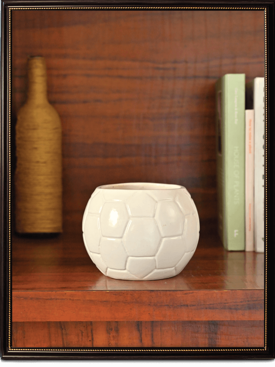 Light green Football Ceramic Pot