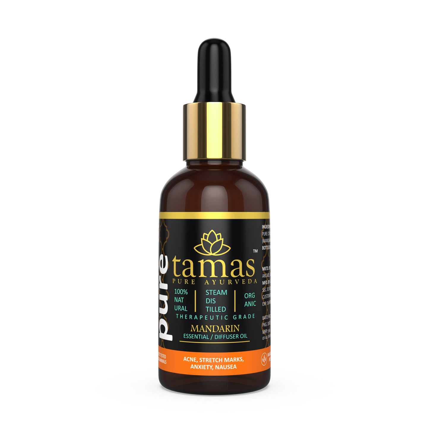 Tamas Pure Ayurveda 100% Organic Mandarin Essential Oil - USDA Certified Organic