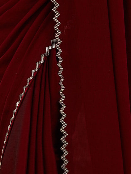 kasee Beads and Stones Pure Chiffon Saree