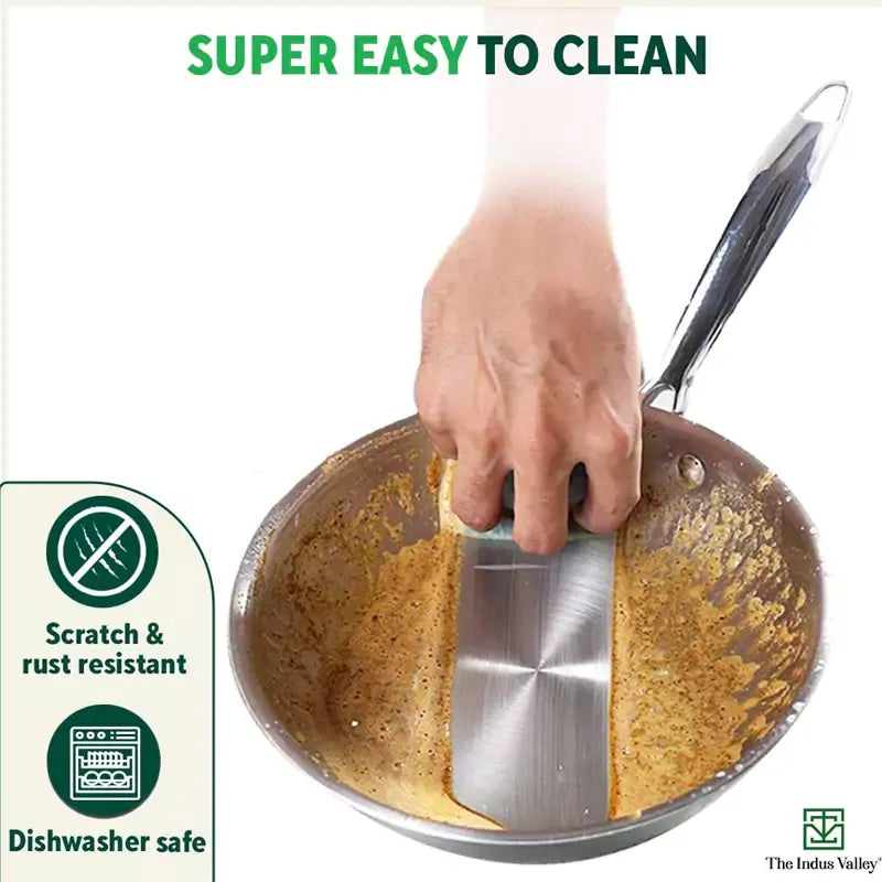 The Indus Valley Stainless Steel Frying Pan with Free Flip