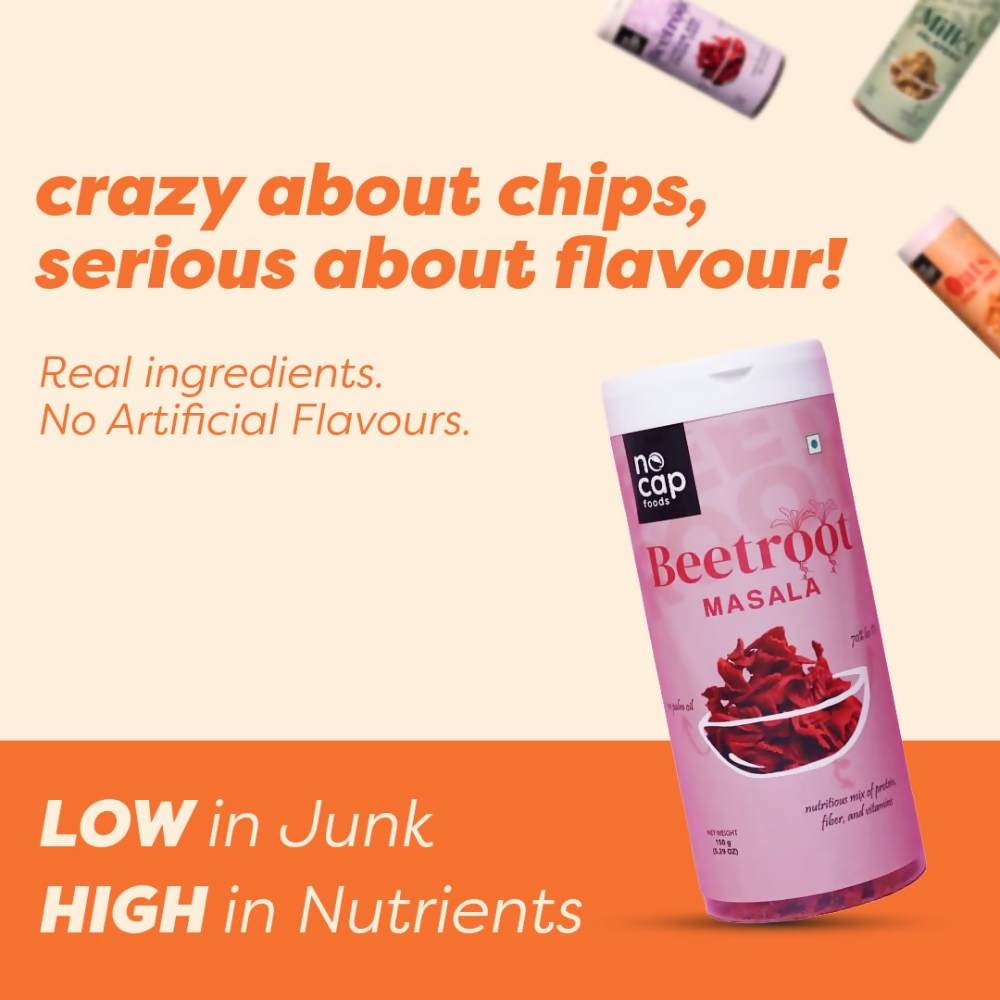 Nocap foods Zero Guilt Healthy Chips - Beetroot Masala