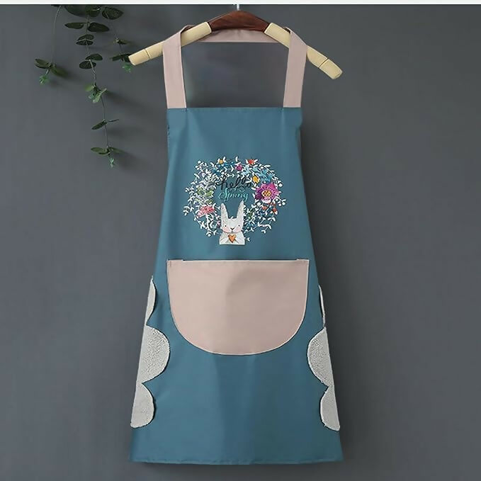 Klimet Waterproof Kitchen Apron For Women-Assorted (pack of 2)