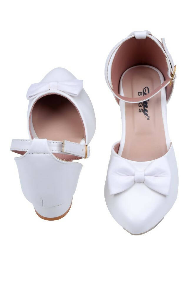 Tiny Bugs Girls Bow Embellished Ballerinas - White