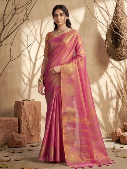 Shree Shyam Fashion Wine Tissue Silk Saree