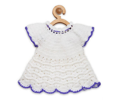 Chutput Kids Cute Design White Coloured Solid Frock