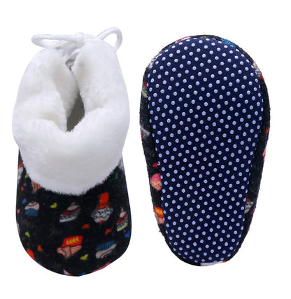 Tiny Bugs Unisex Printed Winter Booties - Black