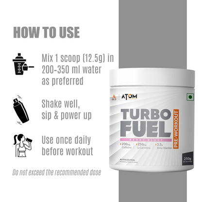 As-It-Is Atom Turbo Fuel Pre-Workout Formula Berry Blast Flavour