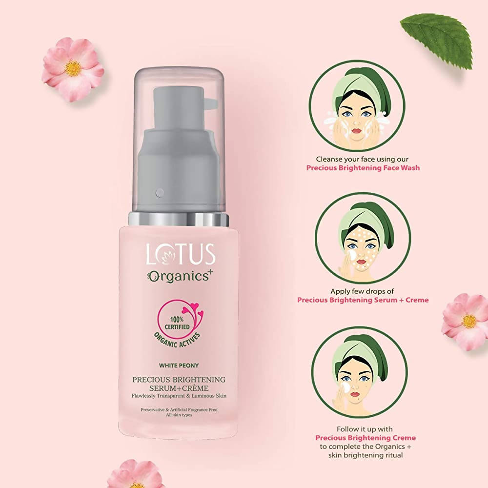 Lotus Organics+ Precious Brightening Serum Plus Creme - 30 gms
