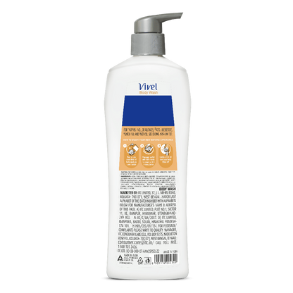 Vivel Moisturizing Body Wash Glycerin & Honey Pump Bottle Shower Gel for Soft Glowing Skin