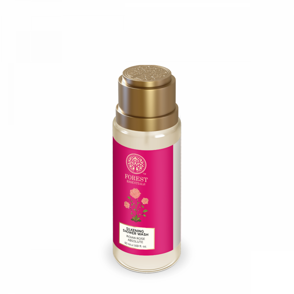 Forest Essentials Travel Size Silkening Shower Wash Indian Rose Absolute