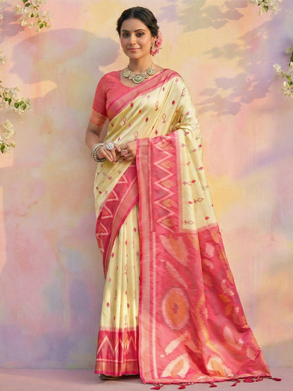 Shree Shyam Fashion Cream Soft Silk Saree