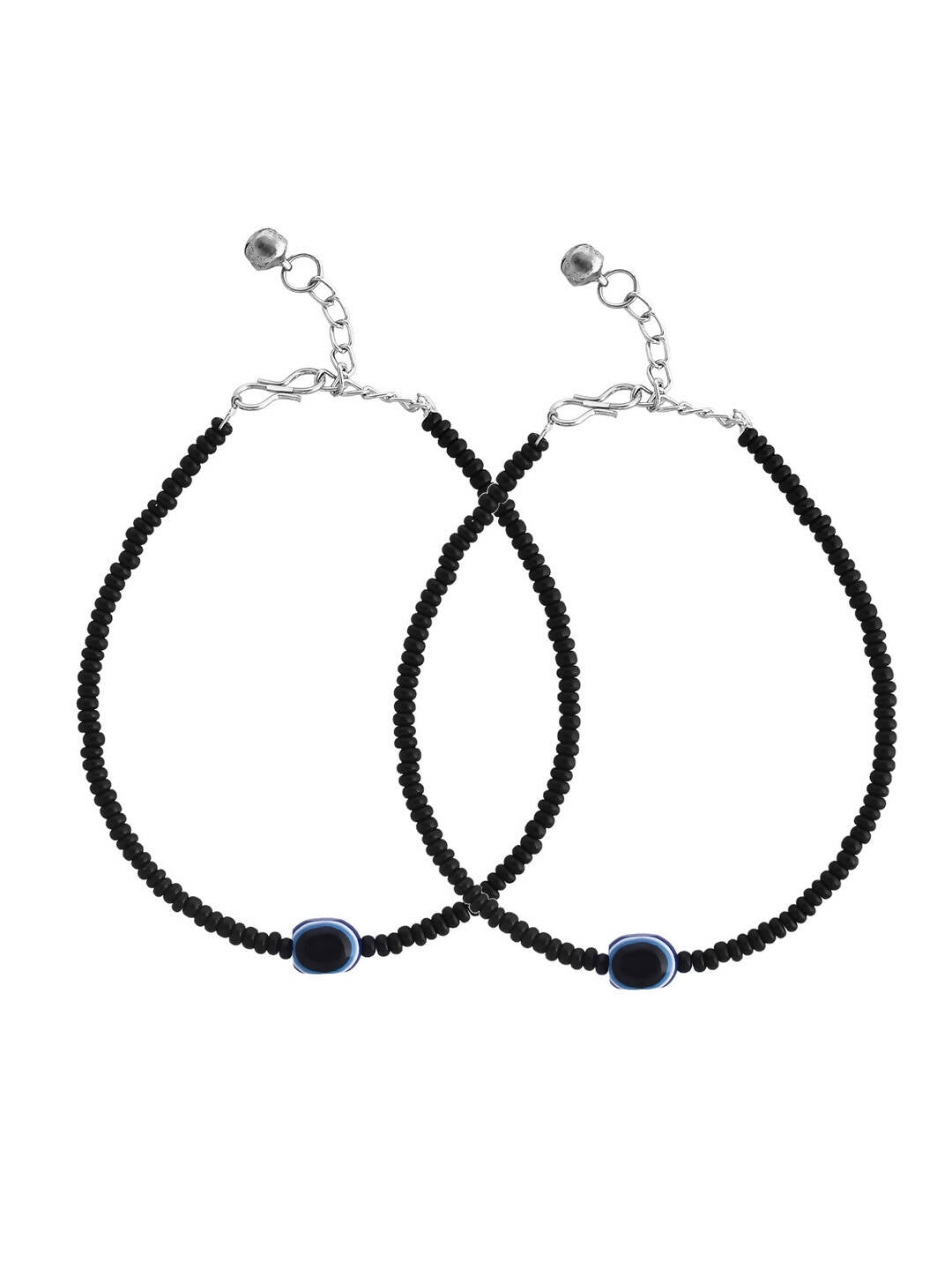 VOJ Women Black Color stainless steel Anklet