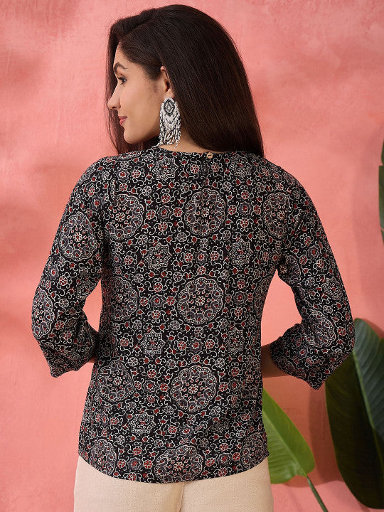Sangria Women Ethnic Motifs Printed Top