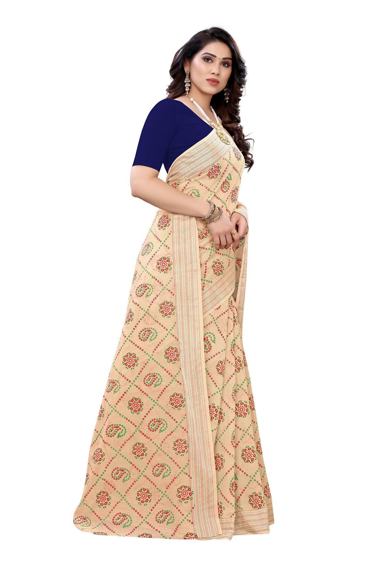 Vamika Cream Linen Jari Border Saree (CHARVI CREAM)