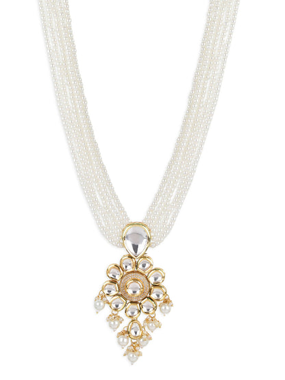 Gold-Toned White Brass Gold-Polished Necklace - Ruby Raang