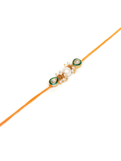 Designer kundan Rakhi - Ruby Raang