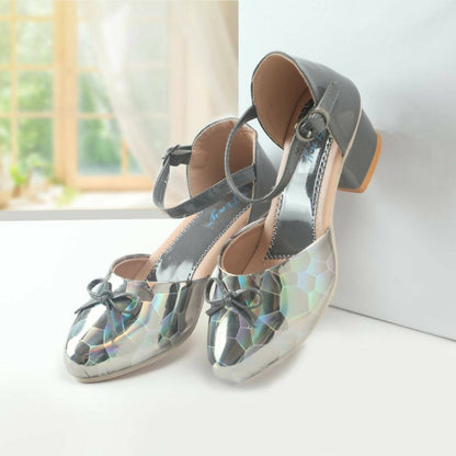 Tiny Bugs Girls Party Wear Ballerinas Heels - Dark Grey