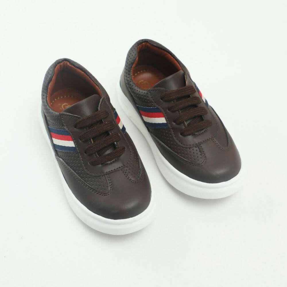 Tiny Bugs Boys Lace Up Casual Sheos - Dark Brown