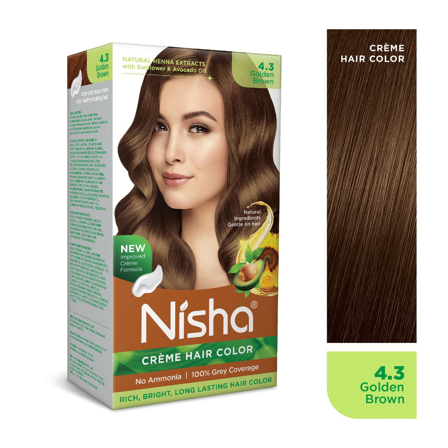 Nisha Creme Hair Color for Women - Golden Brown