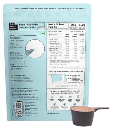 Only What's Needed 24g Whey Protein Concentrate Powder - Cocoa