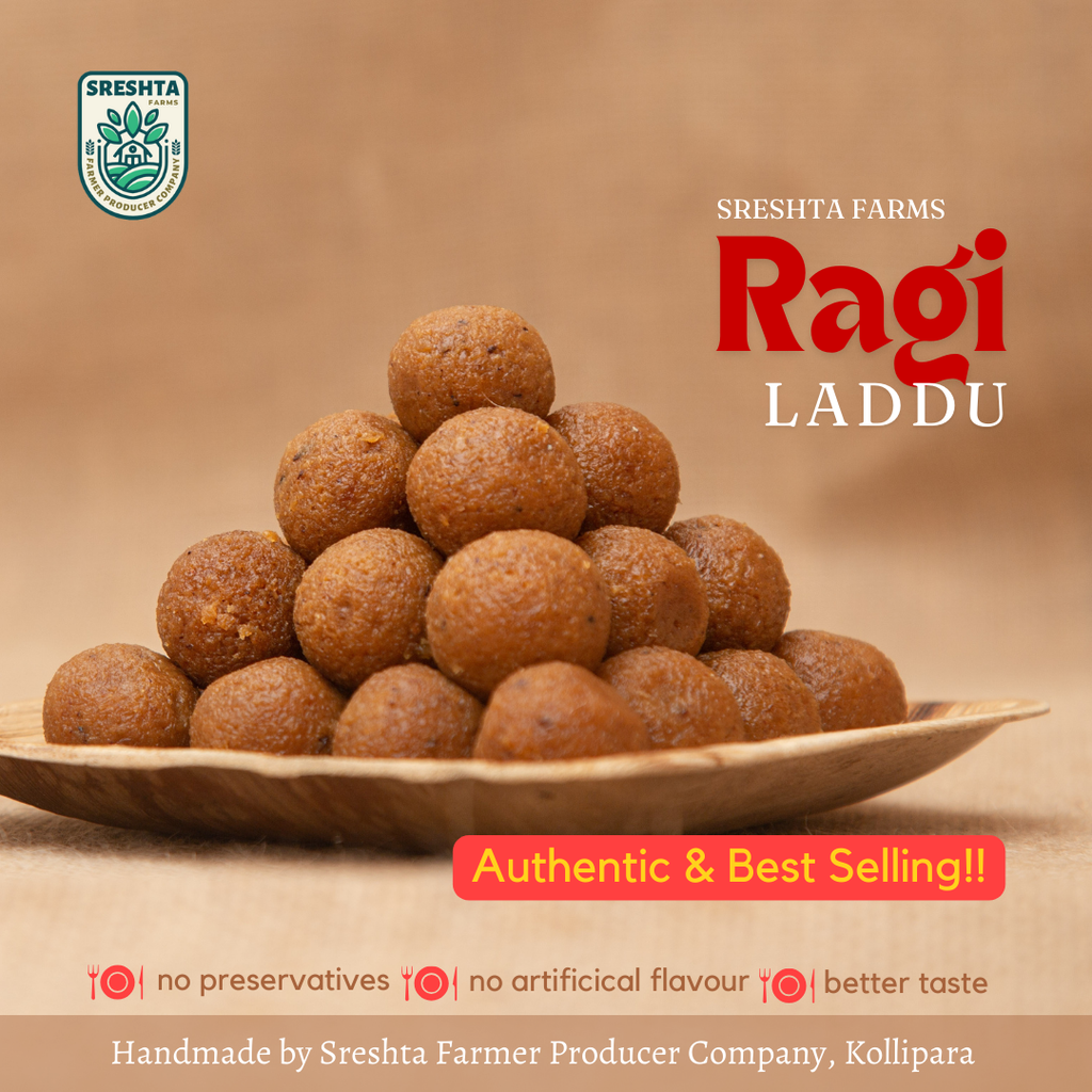 Sreshta Farms Organic Ragi (finger Millet) Laddu - 250 gms