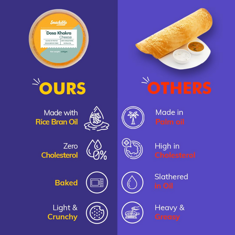 Snackible Cheese Dosa Khakra - Millet Snack