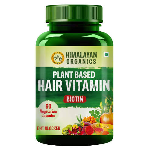 Himalayan Organics Plant Based Hair Vitamin Biotin Vegetarian Capsules