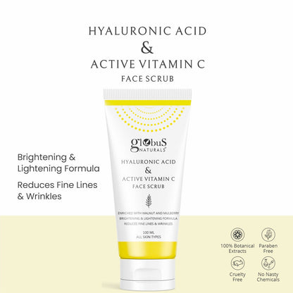 Globus Naturals Hyaluronic Acid & Vitamin C Anti Ageing Face Scrub